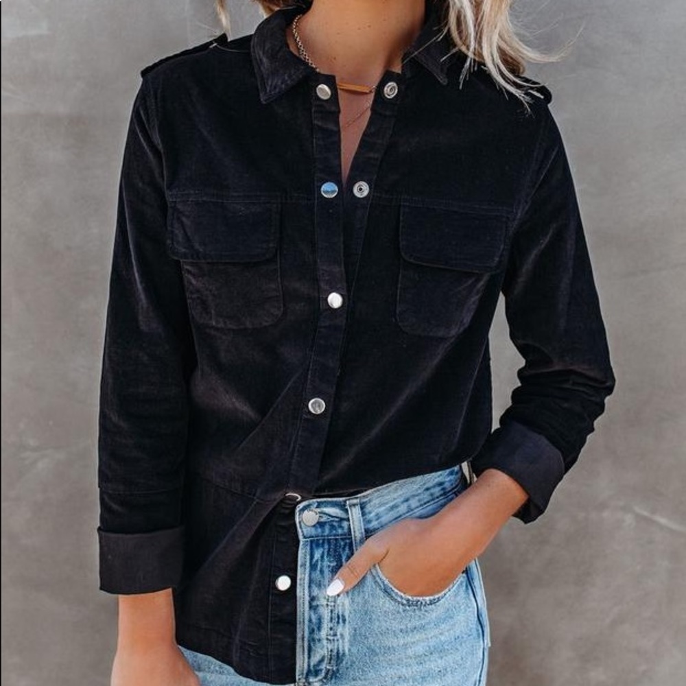 Vici Corduroy Button Down Top - Picture 3 of 8